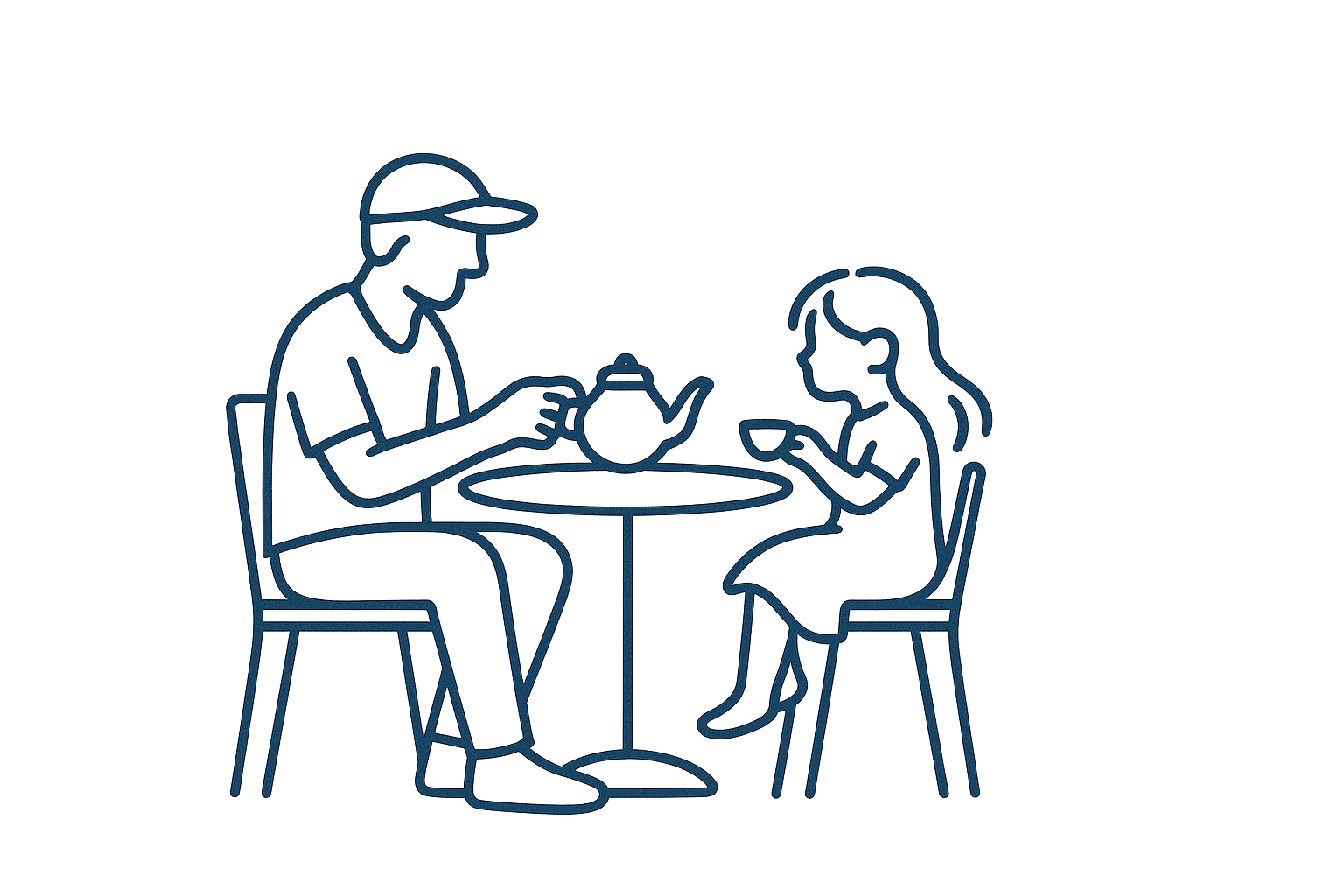 Parent and child sharing tea